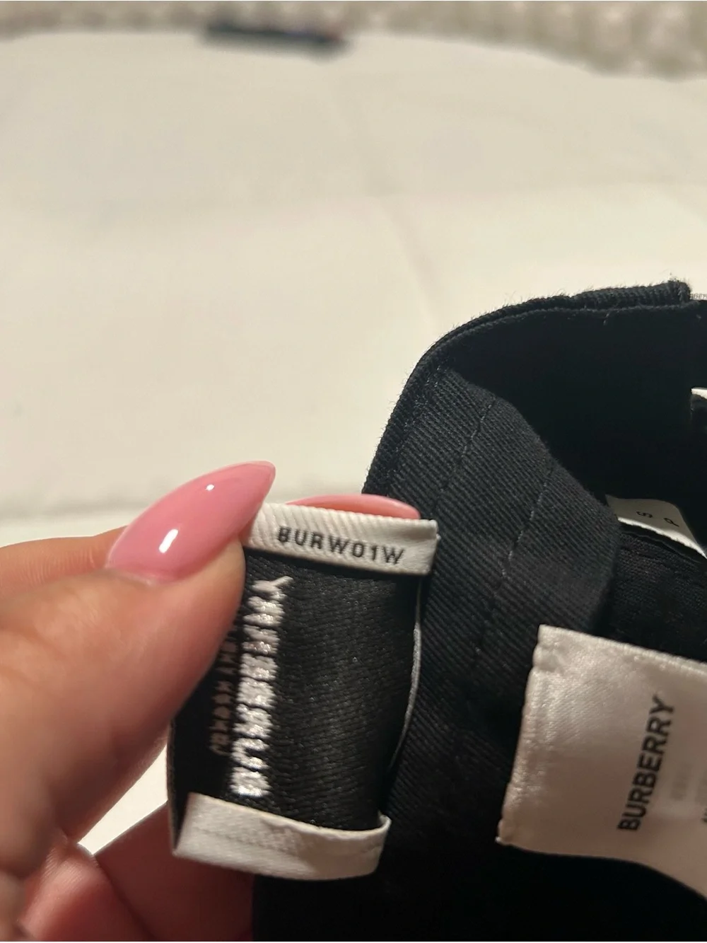Burberry Black and White Embroidered Logo Baseball Cap- Small